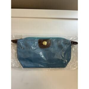 Longchamp Le Pliage Nylon Mini Zippered Bag Coin Change Purse Baby Blue NEW